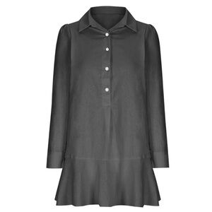 NWT New Collection cotton linen blend tunic style women’s mini blackdress size S